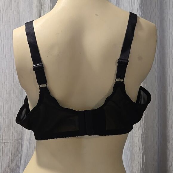 Wacoal Arabesque Lace & Mesh Underwire Bra 40DD Black 85199 Unlined Full Figure - Picture 7 of 9